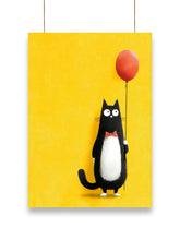 Cat Holding Balloon | Aesthetic - Poster | 13